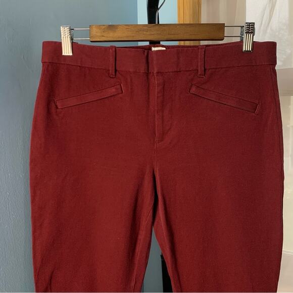 GAP Burgundy Signature Skinny Ankle Pants Size 10 - Picture 3 of 7
